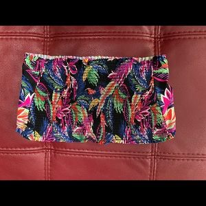 Shade & Shore Bright Floral Bikini Tube Top SZ Medium